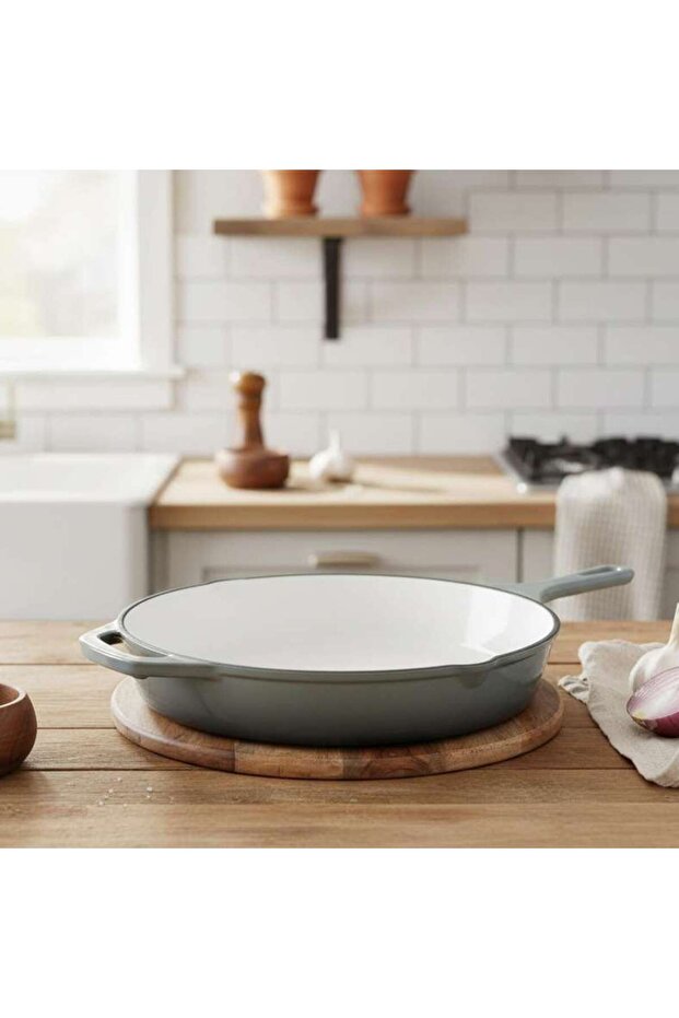 Glazura Enameled Cast Iron Fry Pan 46x30x5.5cm - Ombre Grey