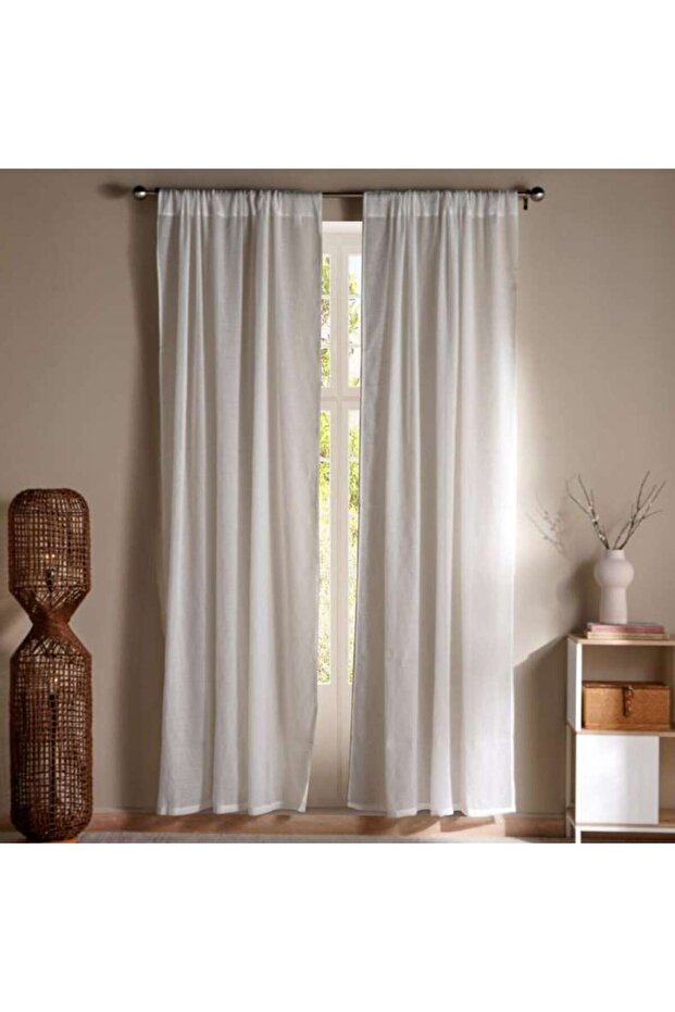 Lavine 2 Piece Sheer Curtain Set 135x240cm - White