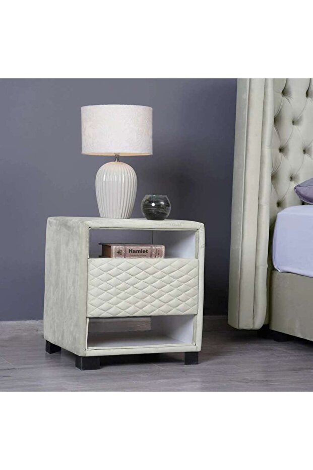 EMIRATES SPACE NIGHT STAND-VELVET~WHITE
