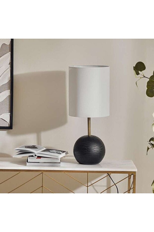 Alhodya E-27 Resin Table Lamp Dia 25.4x61cm - Black