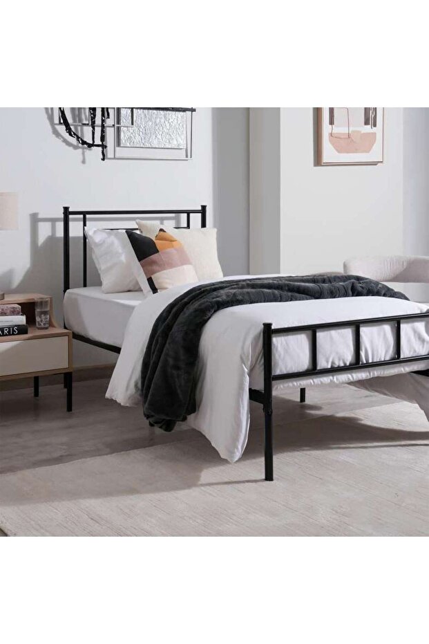 Seon Single Bed 90x190 Cm - Black