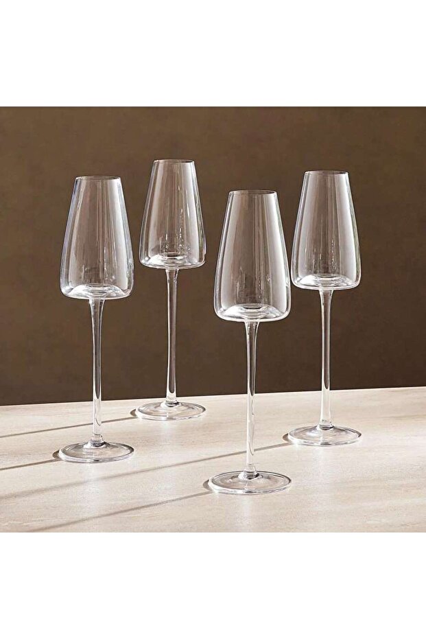 Melora 4-piece Flute Glass Set 245ml -clear