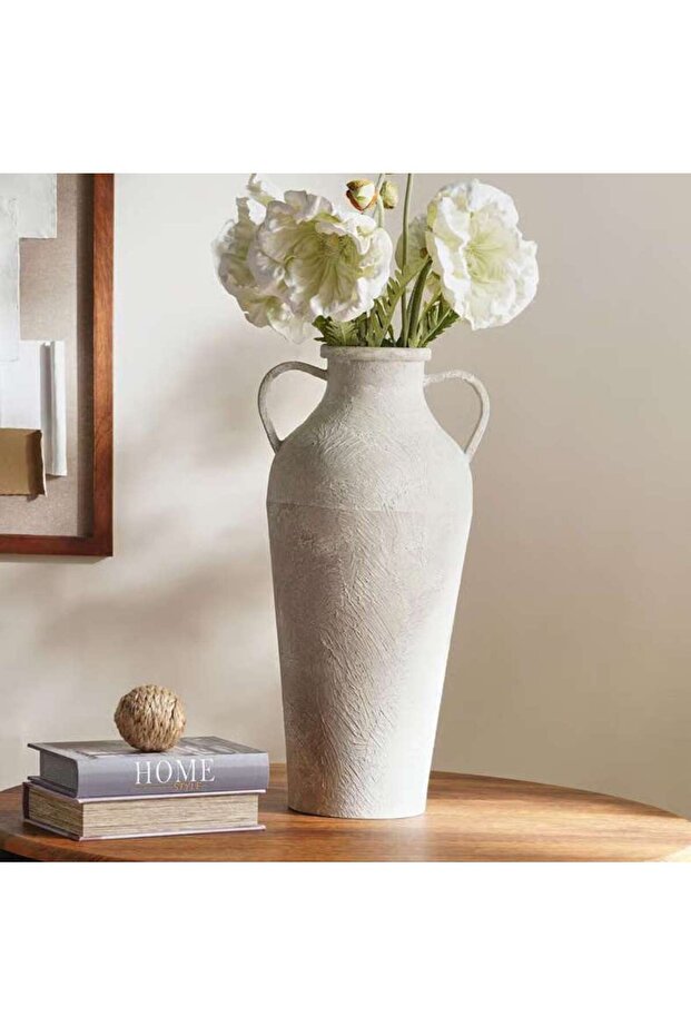 Rezar Metal Vase 28x25x56.5cm - Beige