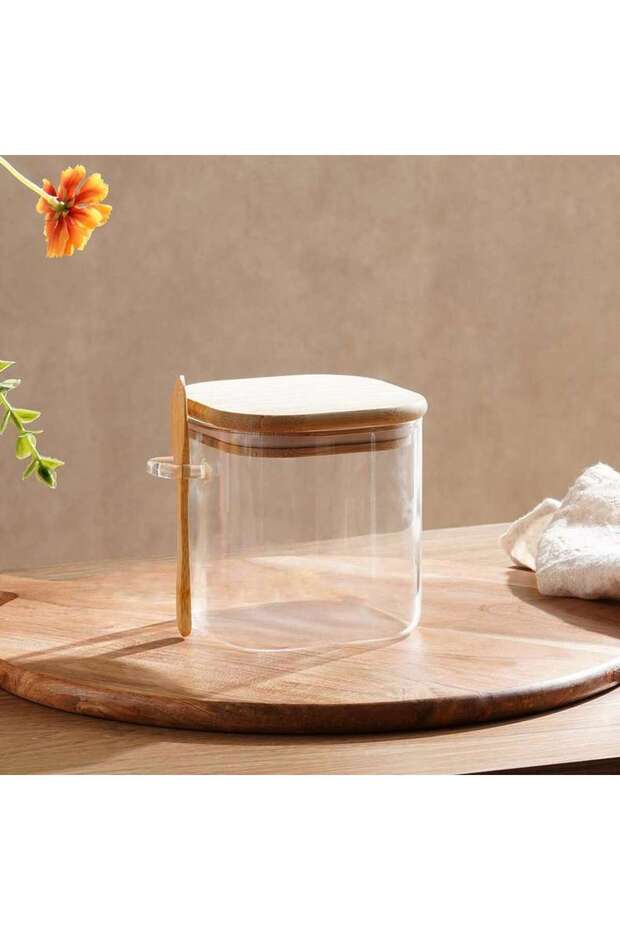 Earlo Glass Canister With Spoon 800ml -clear