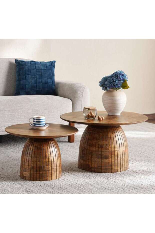 Vision Coffee Table Set Of 2 Wood - Brown