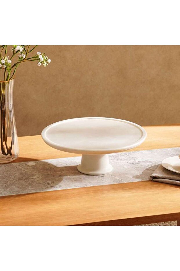 Mison Marble Cake Stand Dia31x10cm -white
