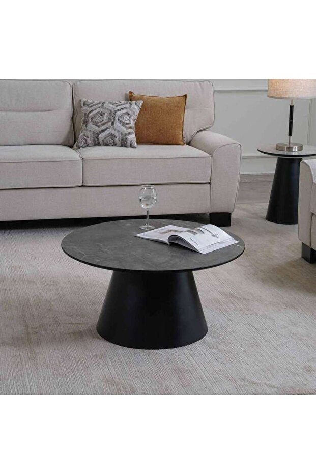 Luana Coffee Table Melamine - Dark Grey Black