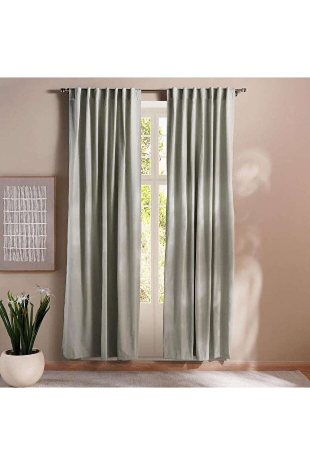 Harlyn 2 piece curtain Set-140x300 cm- Sage Green