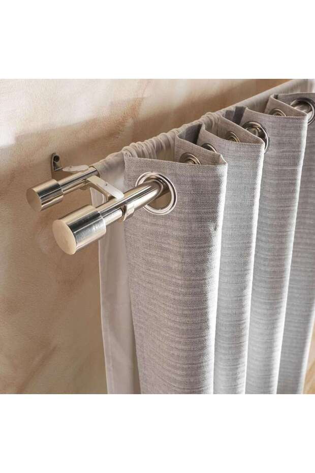 Aries 25/22mm Extendable Double Curtain Rod 110x320cm - Bright Nickle