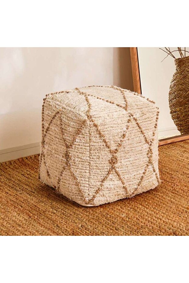 Vivace Filled Pouf 40x40x40cm - Natural