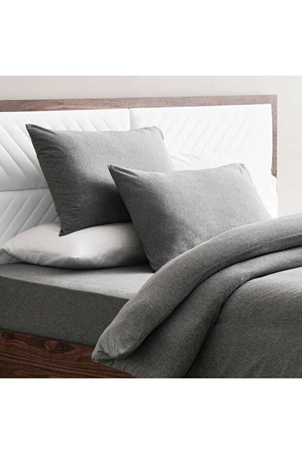 Supersoft Heather Jersey 3-piece King Duvet Cover Set 230x220cm - Grey
