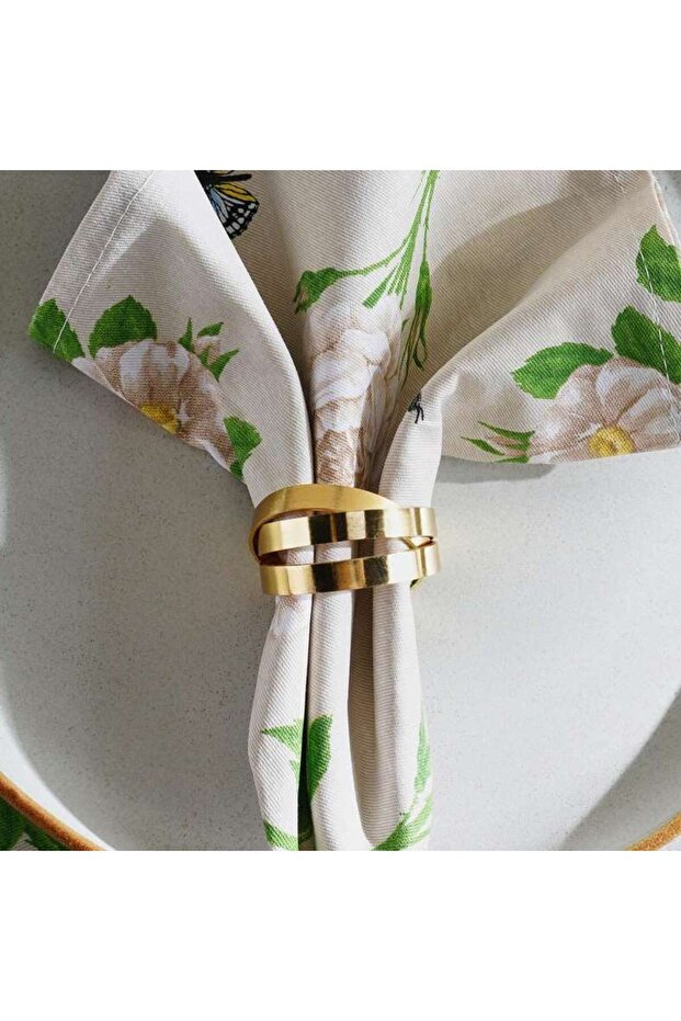 Rimac 4 Piece napkin ring set Dia4cm - Gold