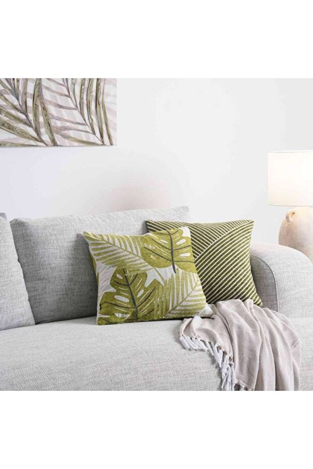 Evulka Filled Cushion 45x45cm - Green