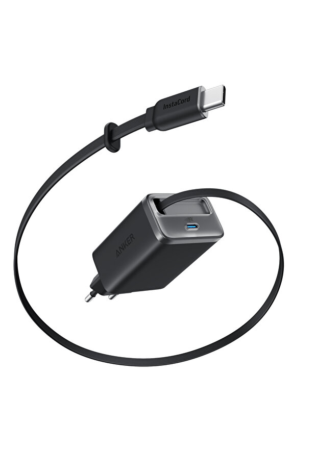 Nano USB-C Şarj Cihazı, 35W, Entegre Geri Çekilebilir Kablo, Siyah - A2658