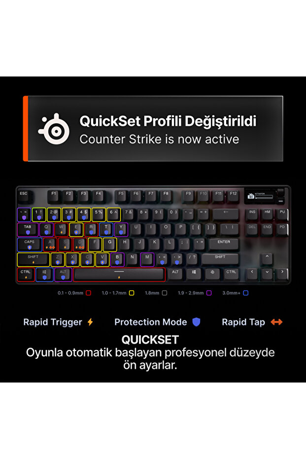 Apex Pro TKL Wireless Gen 3 OmniPoint 3.0 HiperManyetik Switch RGB Mekanik Kablosuz Oyuncu Klavyesi - 5