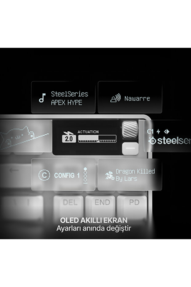 Apex Pro TKL Gen3 OmniPoint 3.0 HiperManyetik Switch RGB Mekanik Kablolu Oyuncu Klavyesi (UK)- Beyaz - 5