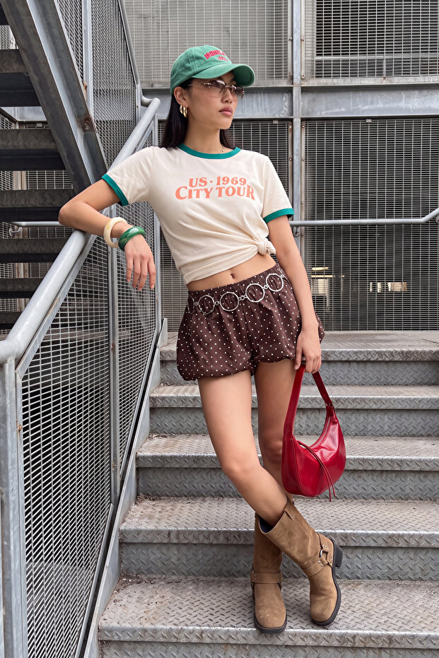 Taş Slogan Regular Bisiklet Yaka Standart Kol Kısa %100 Pamuk Örme T-Shirt TWOSS26TS00213 - 2