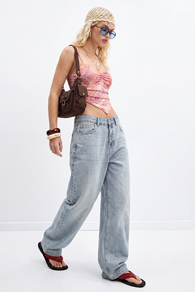 Açık Mavi Normal Bel Bol Kesim Baggy Jeans TWOAW26JE00052 - 2