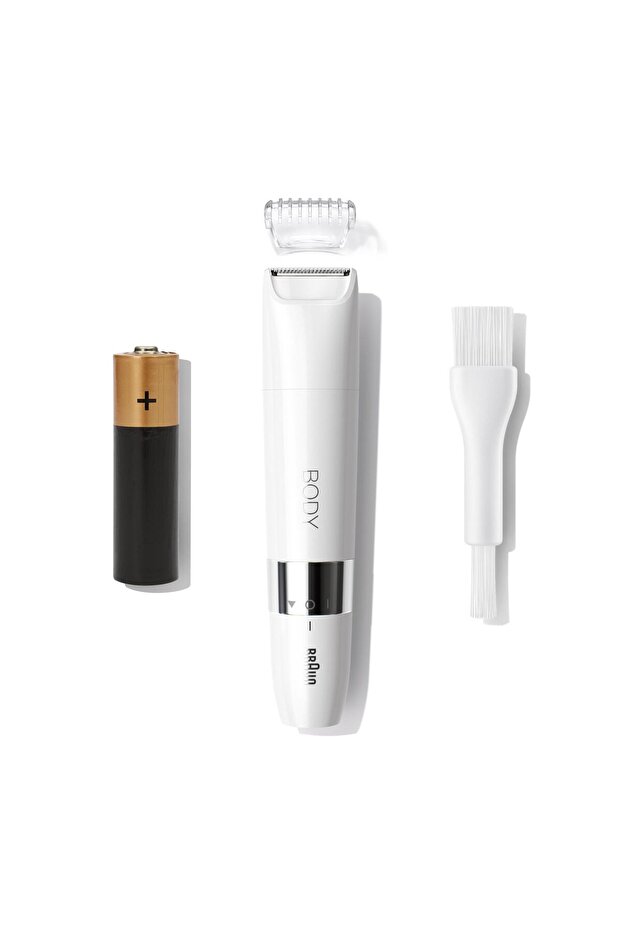 Body Mini Trimmer BS1000 Vücut Tüy Kesme Makinesi + Düzeltici Tarak, Pil ve Temizleme Fırçası - 7