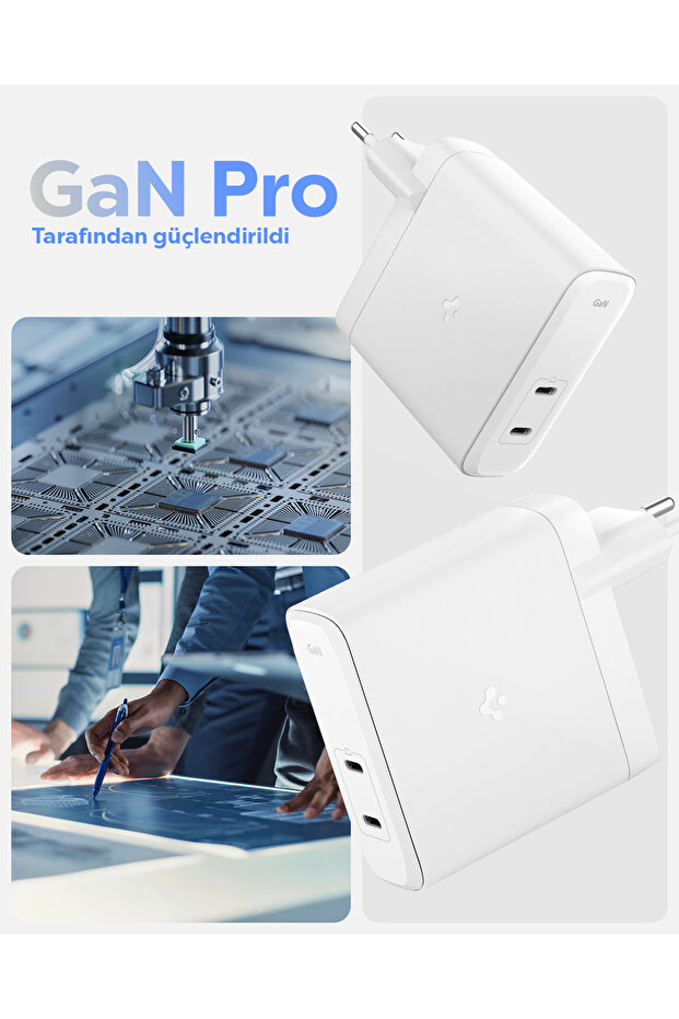 140W USB-C 2 Port Mini Hızlı Şarj Aleti Samsung PPS 3.0/Isı Düşürücü GaN Pro Akım Korumalı ACH06033 - 2