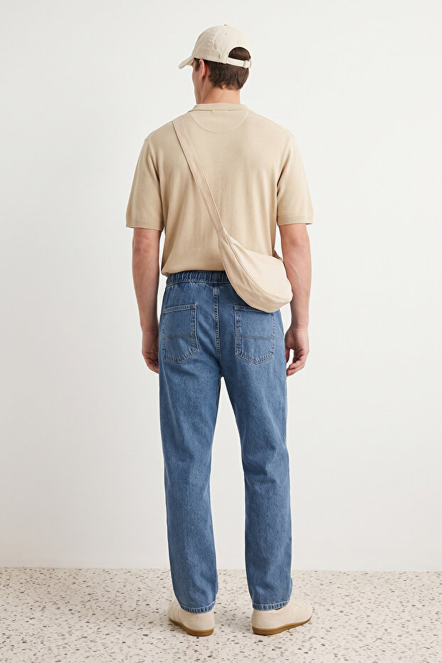Mavi Regular Fit Beli Lastikli Geniş Kalıp Bol Kot Pantolon Jeans TMNAW24JE00025 - 4