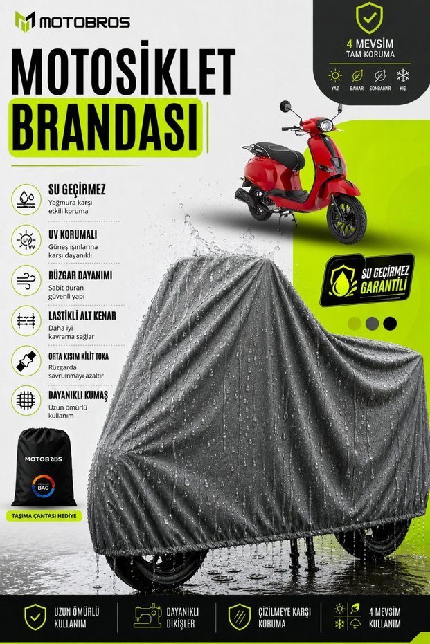 Motorcycle Tarpaulin Motor Cover Mondial 50 Wing Compatible Thermoguard-X Gray Waterproof Uv Protected Motor Cover