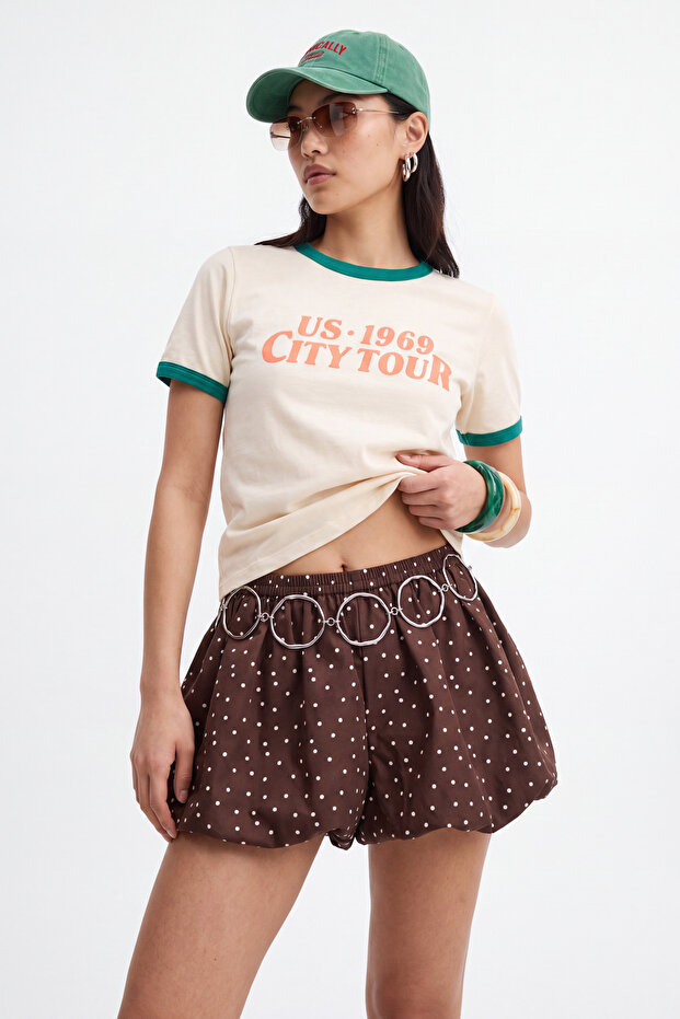 Taş Slogan Regular Bisiklet Yaka Standart Kol Kısa %100 Pamuk Örme T-Shirt TWOSS26TS00213 - 4