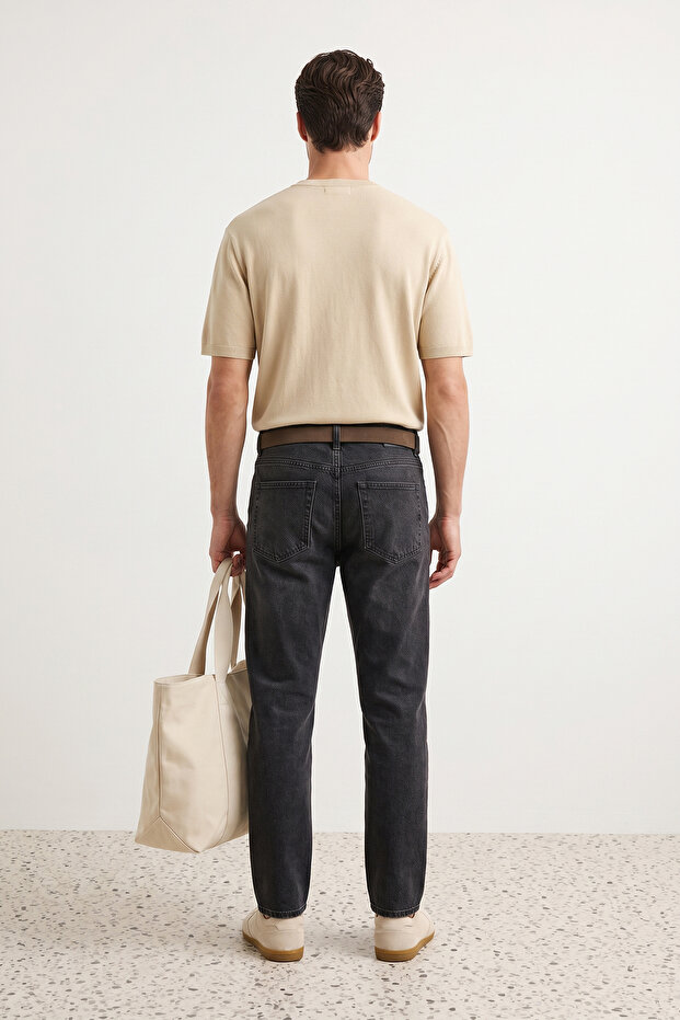 Antrasit %100 Pamuk Essential Fit Jeans Kot Pantolon TMNAW23JE00104 - 4
