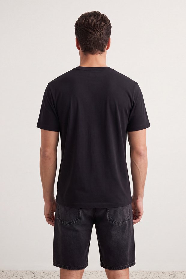 Siyah-Beyaz-Antrasit-Bordo -Lacivert Slim/Dar 5'li Basic %100 Pamuklu T-shirt TMNAW20TS0243 - 3