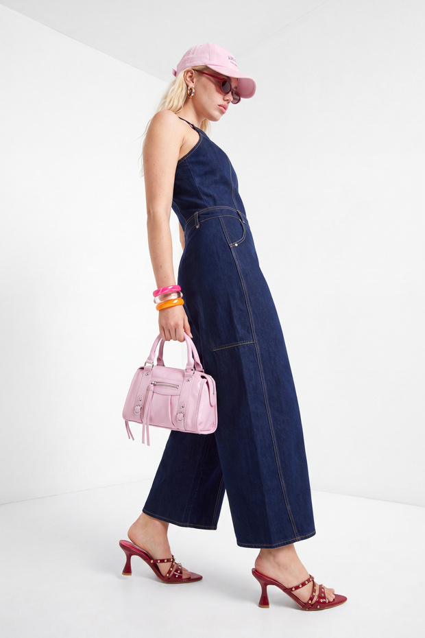 Teen Mavi Askılı Az Esnek Baggy Fit Denim Tulum TWOSS26TU00001 - 4