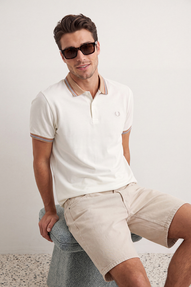 Lacivert-Beyaz 2'li Paket Slim/Dar Kesim Geyik Nakışlı %100 Pamuklu Polo Yaka T-Shirt TMNSS24PO00031 - 2