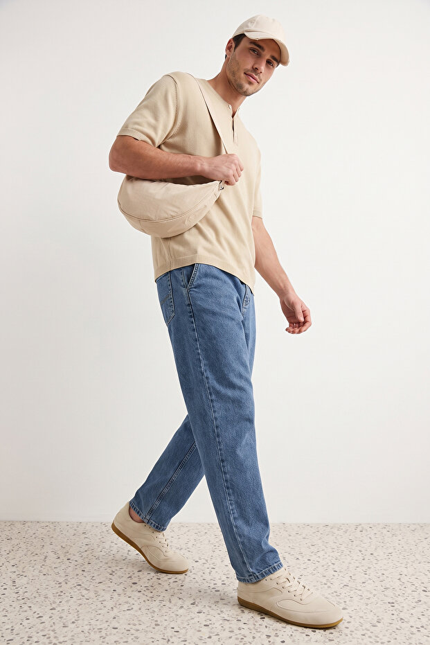 Mavi Regular Fit Beli Lastikli Geniş Kalıp Bol Kot Pantolon Jeans TMNAW24JE00025 - 3