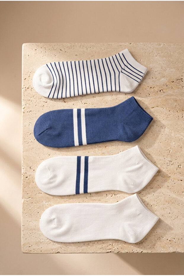 Men's 4-Pack Striped Step Socks