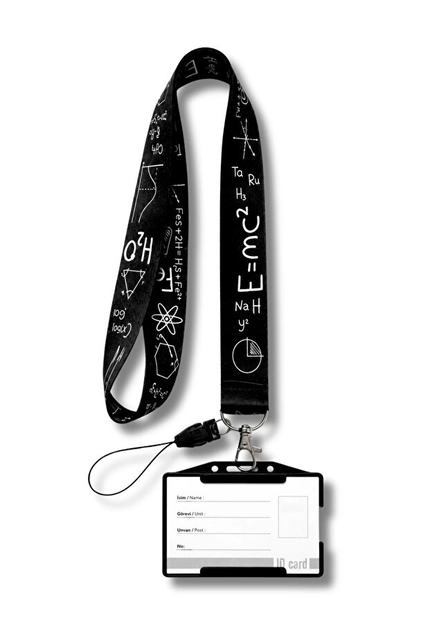 Physics and Science Themed Neck Lanyard and Card Holder Set