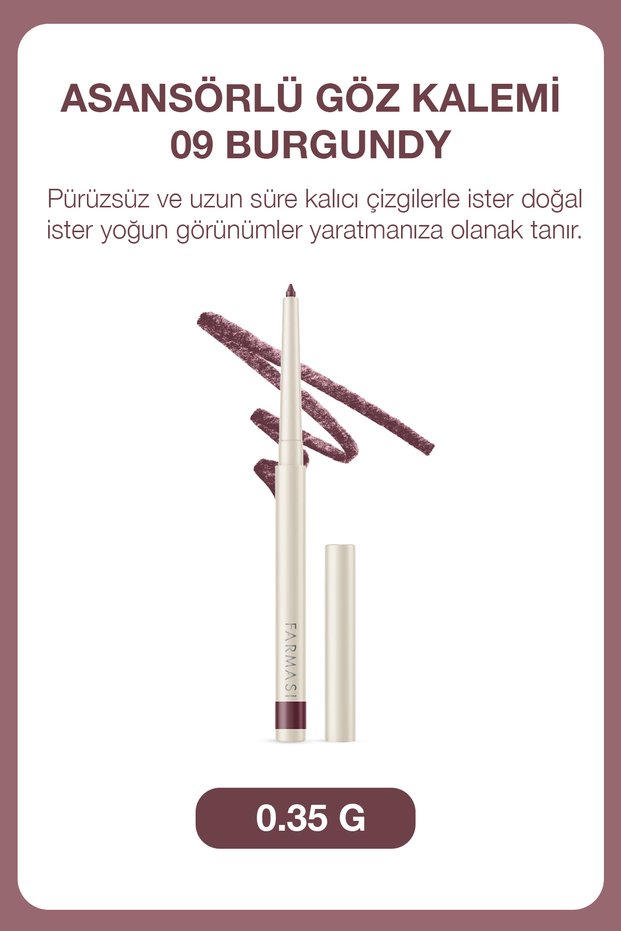 Waterproof Burgundy Eyeliner with a Brush Applicator |   09 Burgundy