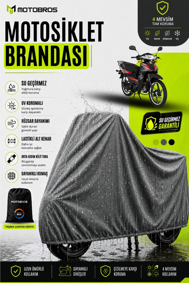 Mondial 50 Sfc Compatible Motorcycle Tarpaulin (Thickest) Fabric Lifetime Use (with Buckle)