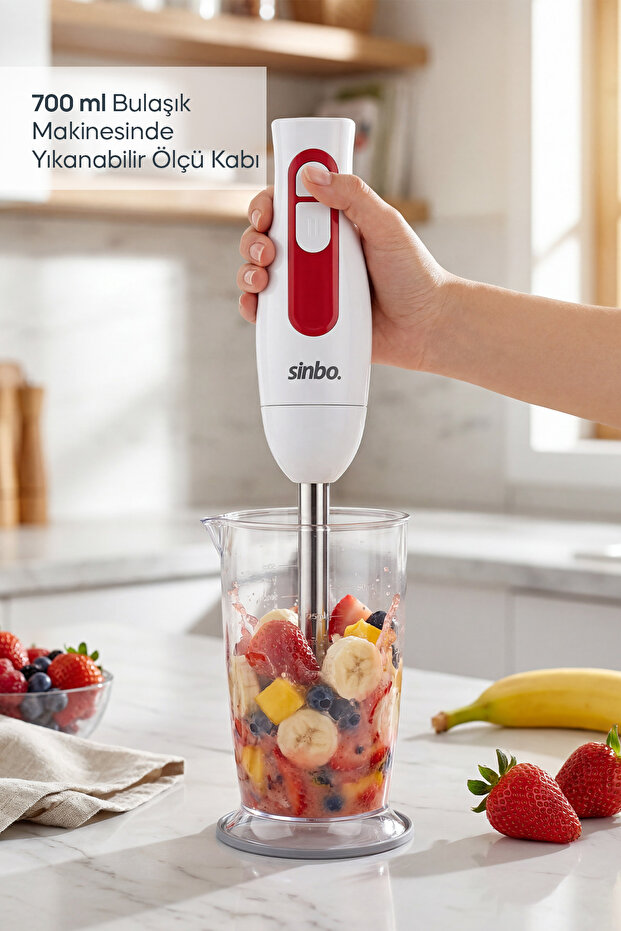 SHB 3100S El Blender Seti, Çırpıcı, Doğrayıcı Hazne ve Ölçü Kabı - 4