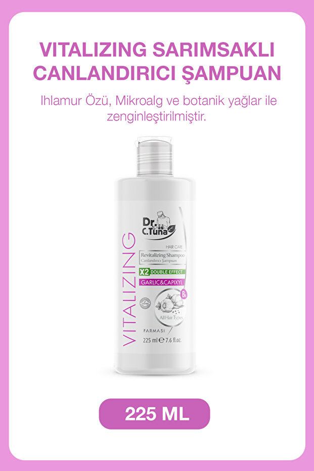 Sarimsakli Shampoo Revitalizing Shampoo for Broken and Falling Hair 225 ml