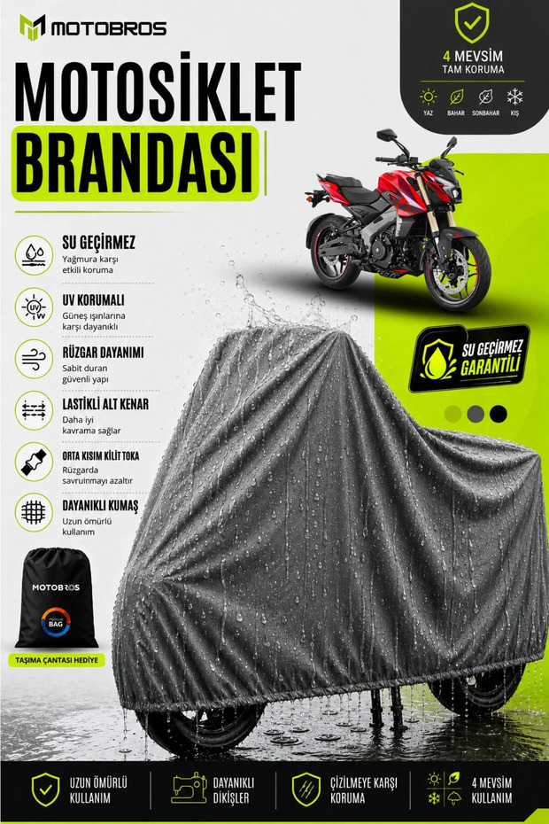 Thermoguard-X Motorcycle Tarpaulin Bajaj Ns200 (Most Thick) Fabric for Lifetime Use (with Buckle)