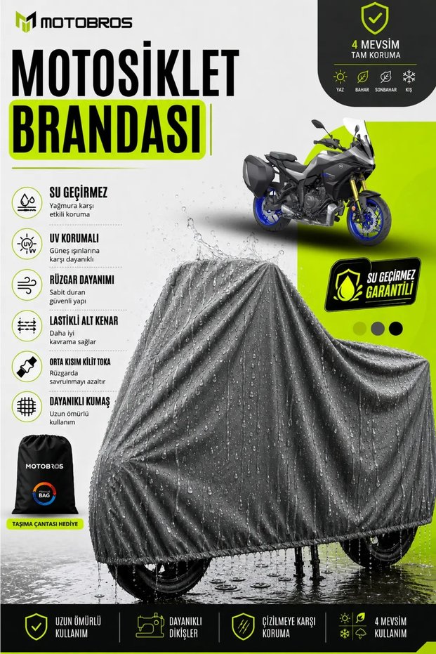 Thermoguard-X Motorcycle Cover Yamaha Tracer (Thickest) Fabric Lifetime Use (with Buckles)