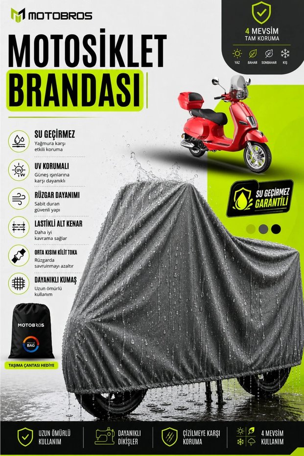 Thermoguard-X Motorcycle Cover Kuba Beverly Compatible (Thickest) Fabric Lifetime Use (with Buckles)
