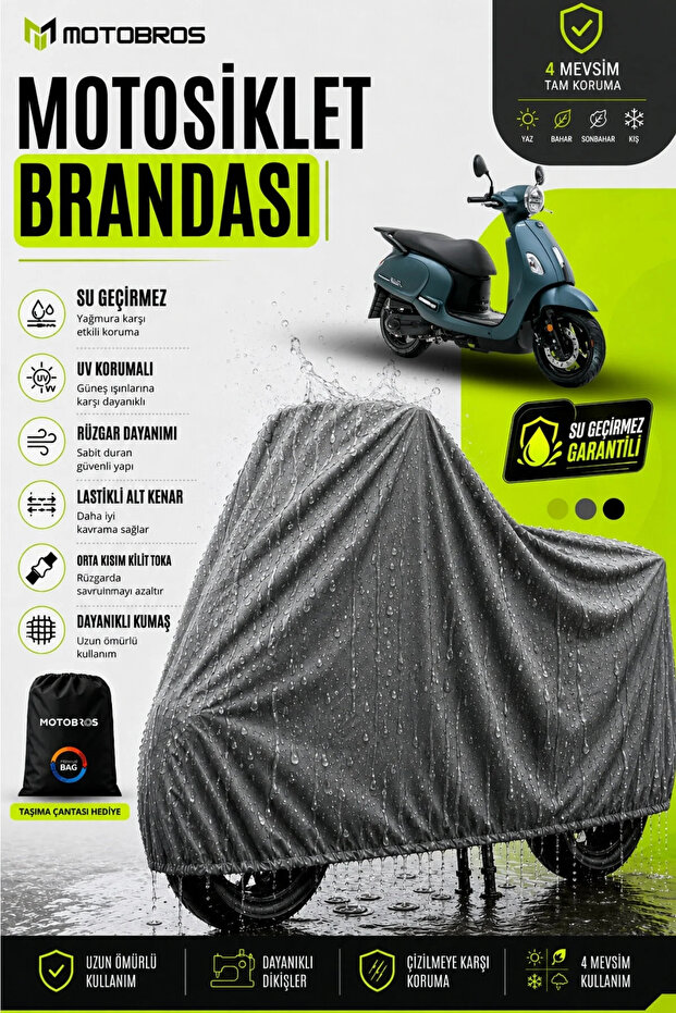 Motorcycle Tarpaulin Sym Fiddle (Thickest) Fabric Lifetime Use (with Buckle)