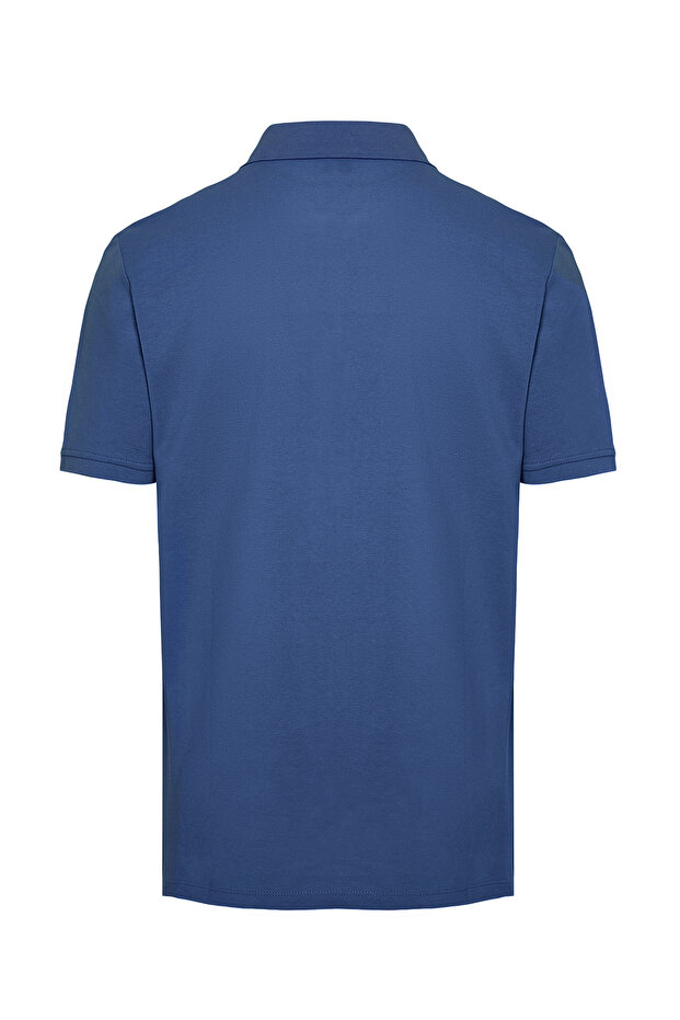 Indigo Regular/Normal Kesim Dokulu Polo Yaka T-Shirt TMNSS24PO00043 - 10