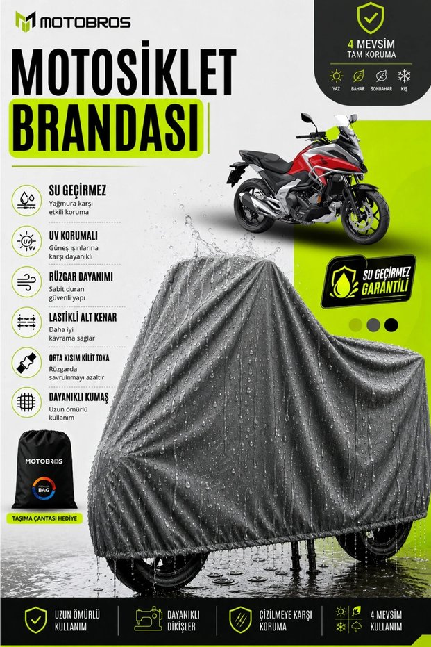 Thermoguard-X Motorcycle Cover Honda Nc 750 (Most Thick) Fabric Lifetime Use (with Buckles)
