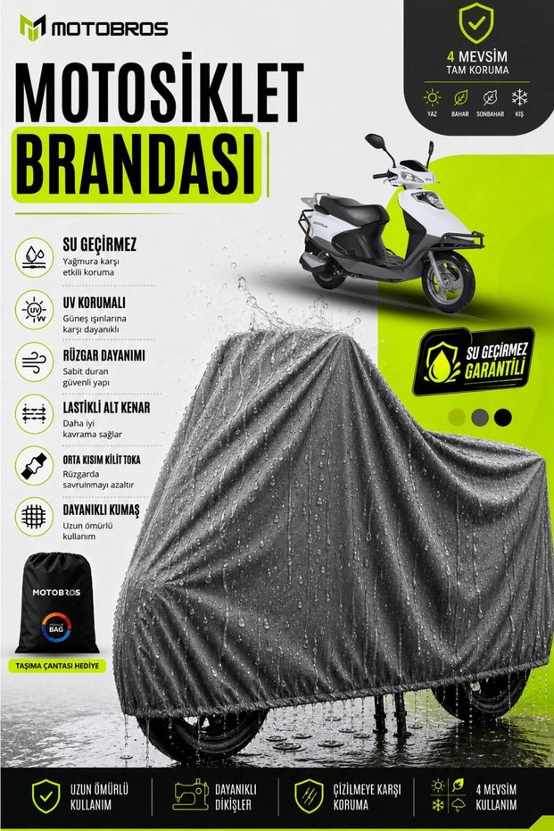 Motorcycle Tarpaulin Motorbike Tarpaulin Rks Spontini 110 Compatible Thermoguard-X Gray Waterproof Uv Protected Motor Cover