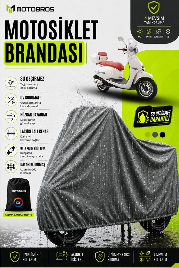 Motorcycle Tarpaulin Motorbike Tarpaulin Kuba Brillant Compatible Thermoguard-X Gray Waterproof Uv Protected Motor Cover