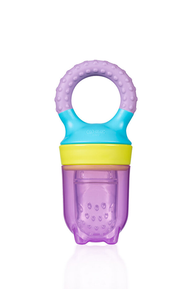 Silicone Fruit Strainer Puree Nipple and Teether 6+ Months Purple