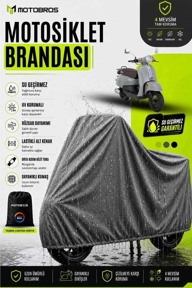 Motorcycle Tarpaulin Motor Cover Mondial 50 Turismo Compatible Thermoguard-X Grey Waterproof Uv Protected Motor Cover