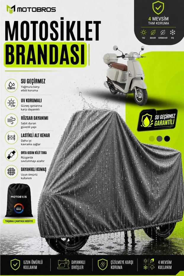 Motorcycle Tarpaulin Motor Cover Kuba 50 Virago Compatible Thermoguard-X Gray Waterproof Uv Protected Motor Cover