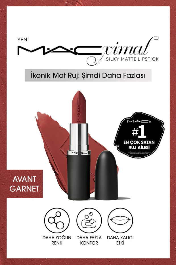أحمر شفاه M·a·cximal Silky Matte Moisturizing Effect Intensive Color Lipstick - Avant Garnet